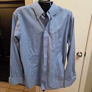 Stafford Performance Pinpoint Mens Regular Fit Striped Dress Shirt 17.5 36-37